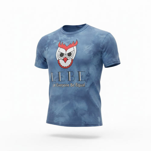 LEBE Great Owl Acid Wash Tee - Washed Black