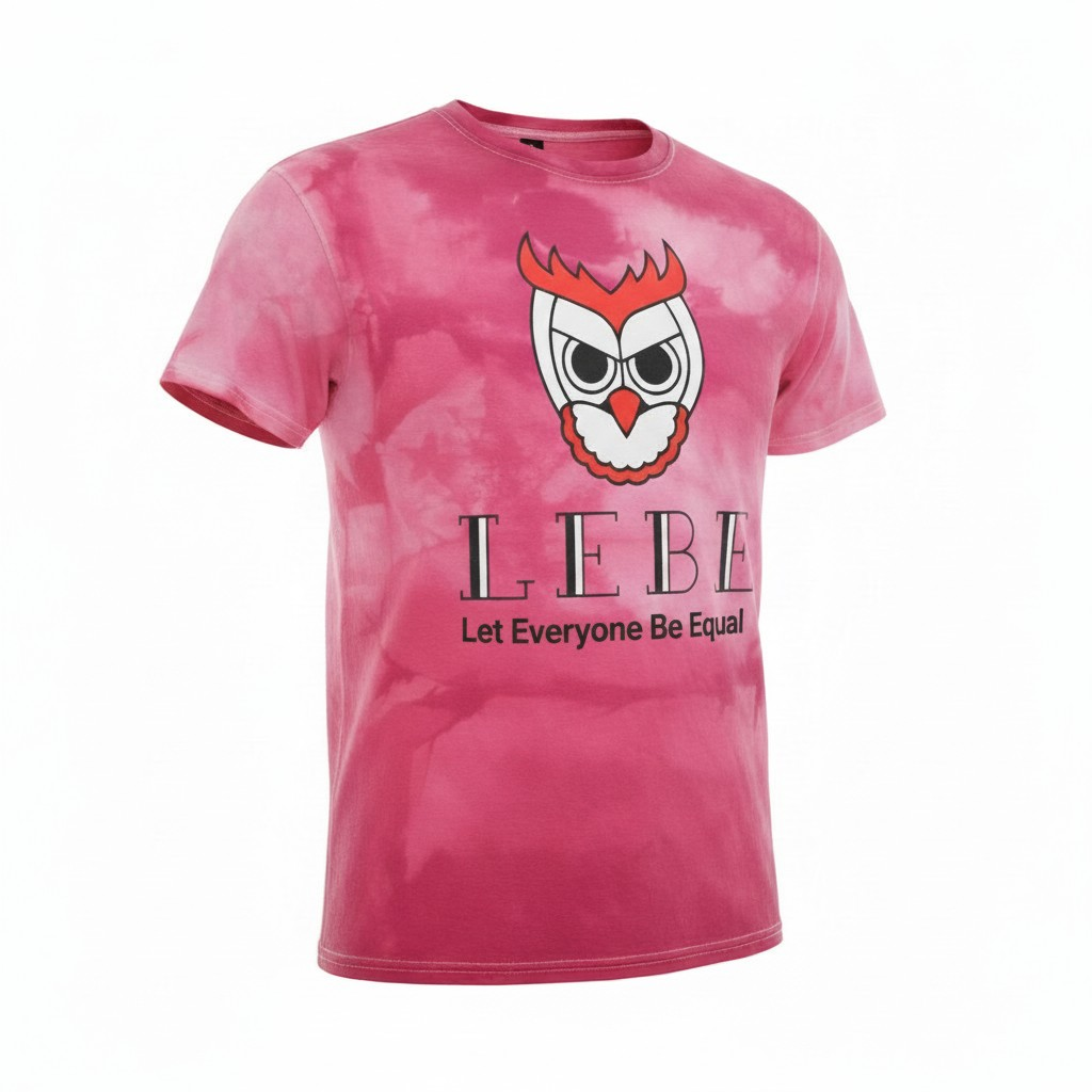 LEBE Great Owl Acid Wash Tee - Red Acid Wash